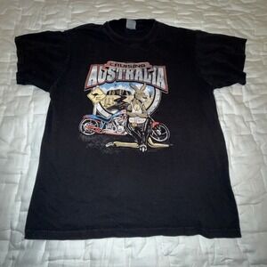 Vintage Y2K Australia Kangaroo Biker Shirt -‎ Size Medium Cruisin Australia
